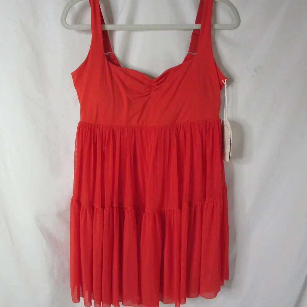Blogilates Sweetheart Babydoll Dress Red Skirt Size Large NWT - Picture 4 of 13